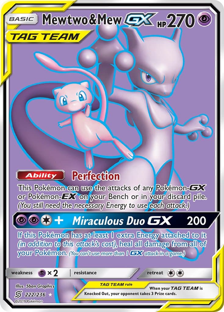 Mewtwo Mew Gx — Unified Minds Pokémon card