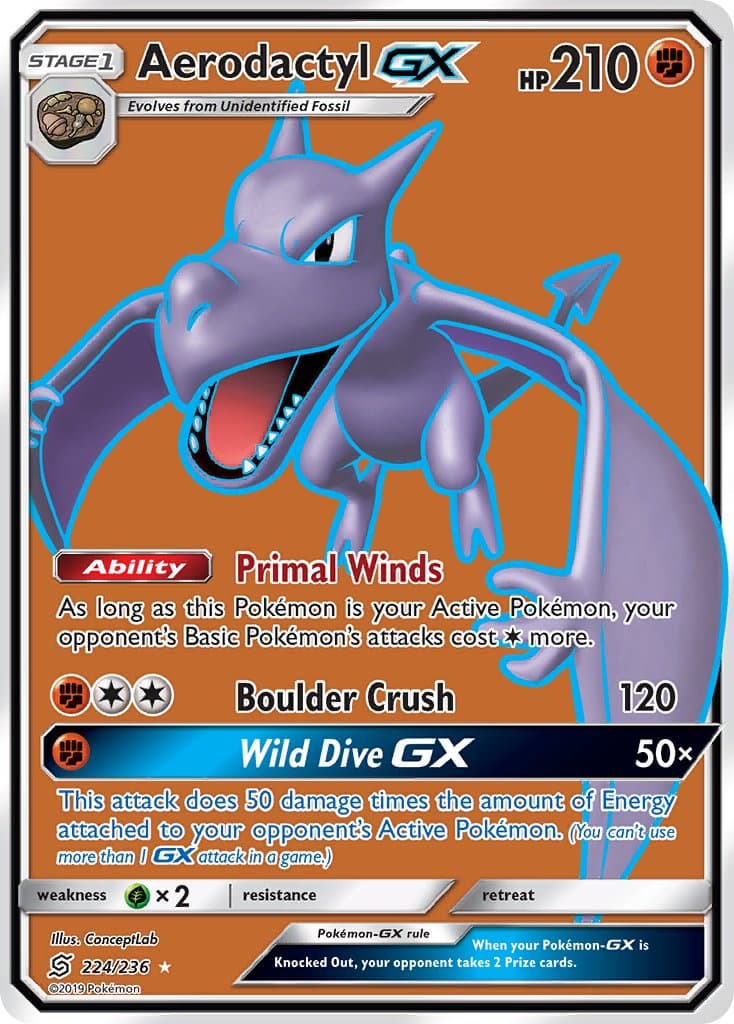 Aerodactyl Gx — Unified Minds Pokémon card
