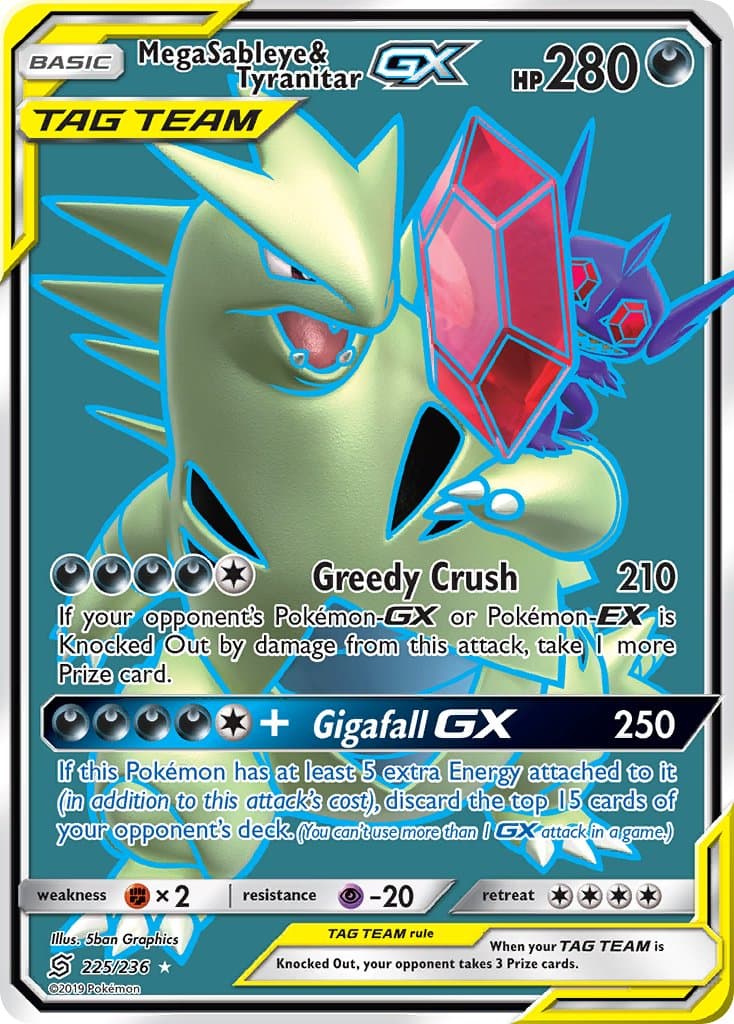 Mega Sableye Tyranitar Gx — Unified Minds Pokémon card