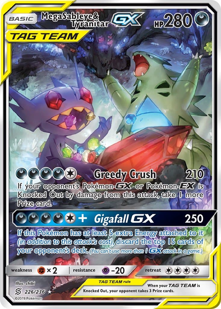 Mega Sableye Tyranitar Gx — Unified Minds Pokémon card