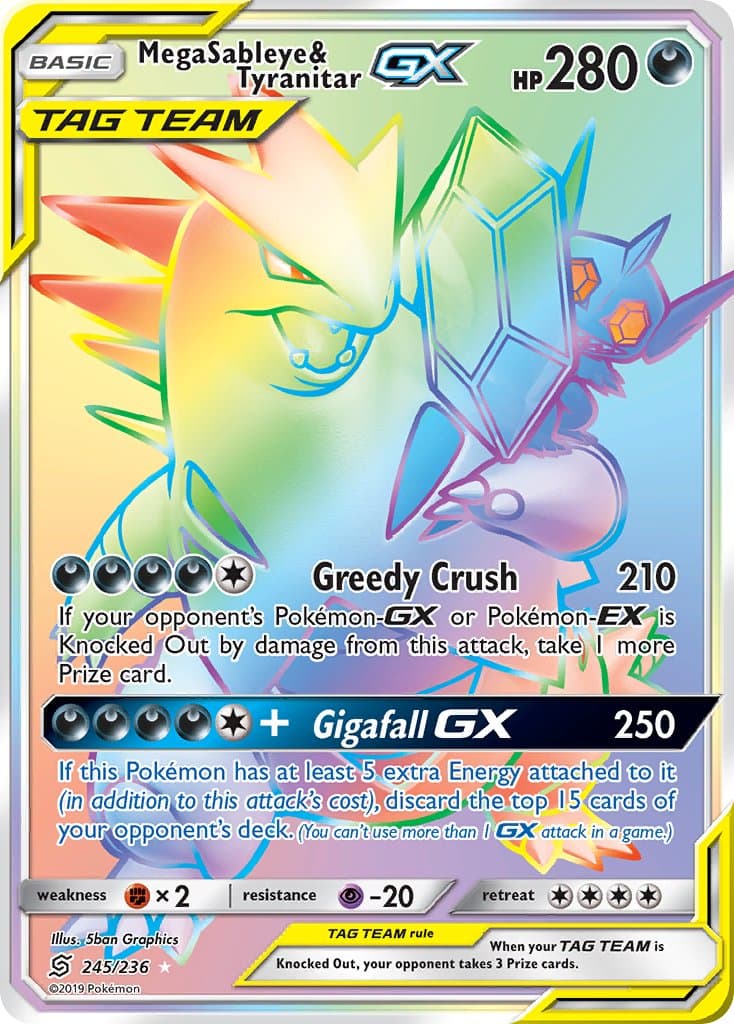 Mega Sableye Tyranitar Gx — Unified Minds Pokémon card
