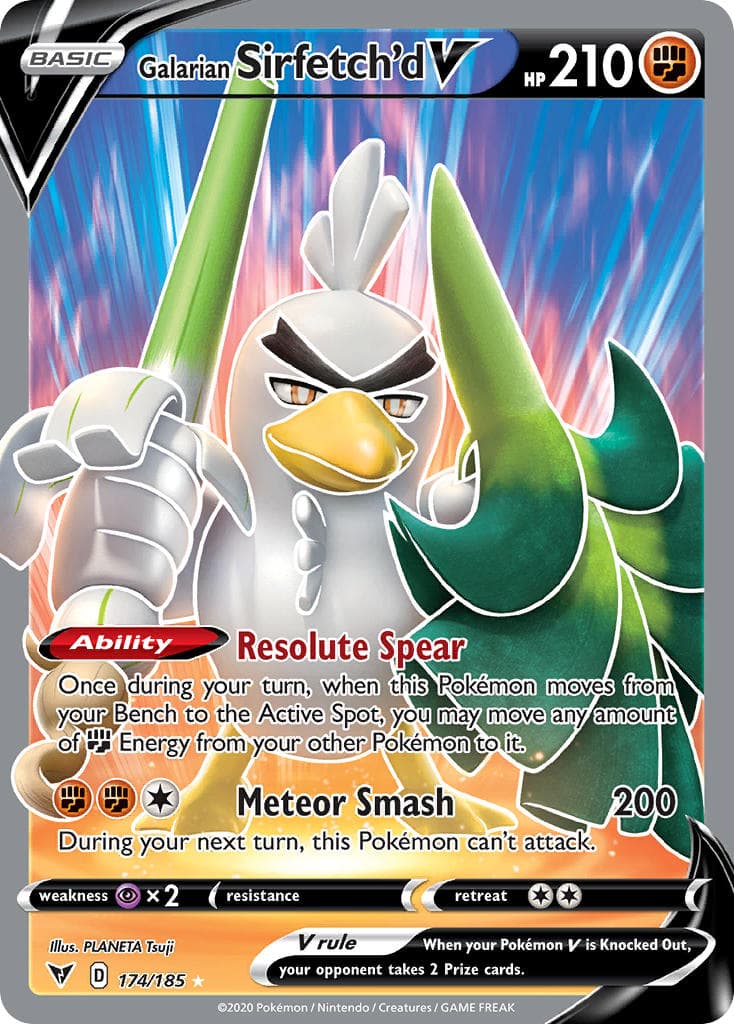 Galarian Sirfetchd V — Vivid Voltage Pokémon card