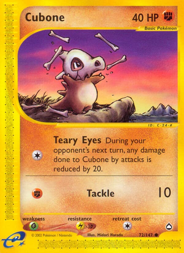Cubone — Aquapolis Pokémon card