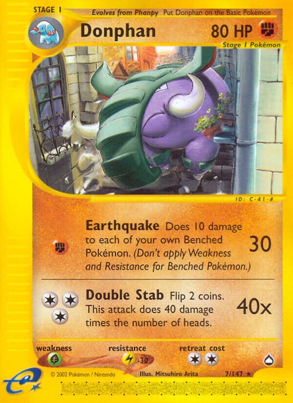 Donphan — Aquapolis Pokémon card