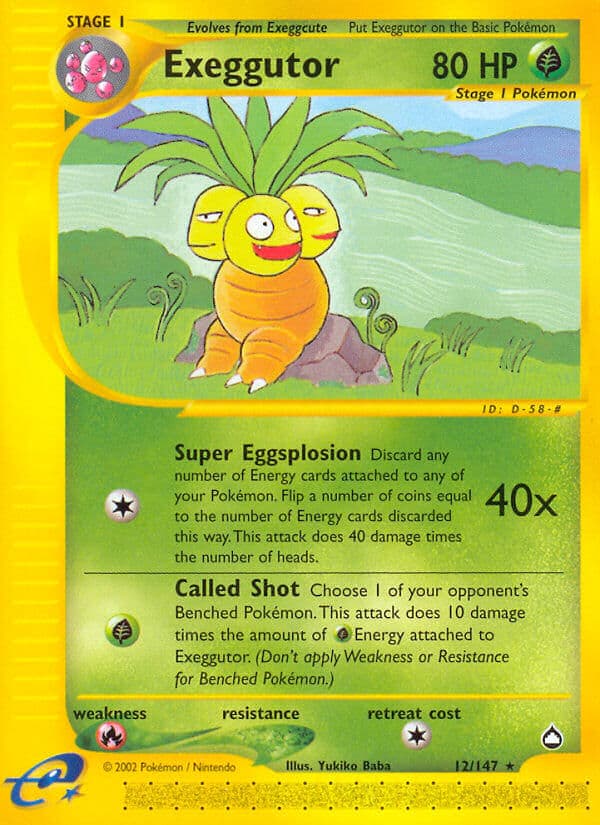 Exeggutor — Aquapolis Pokémon card