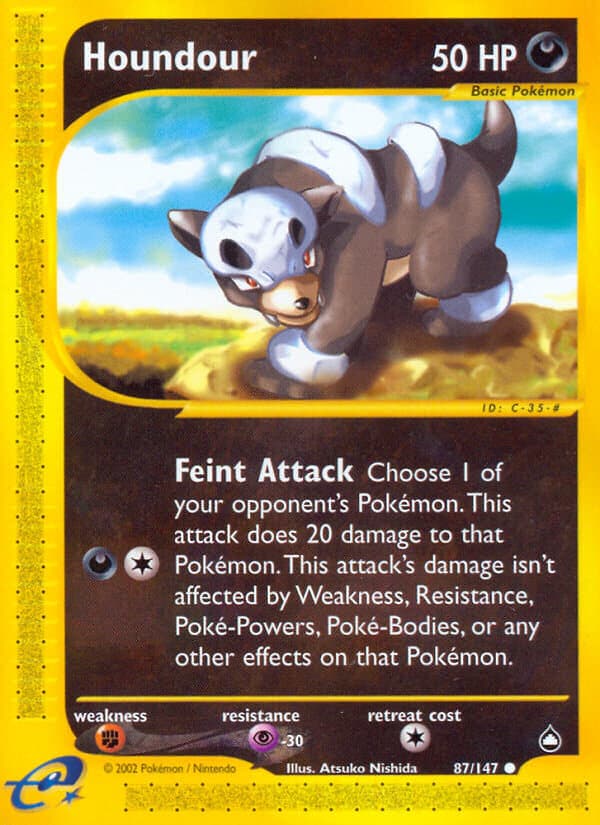Houndour — Aquapolis Pokémon card