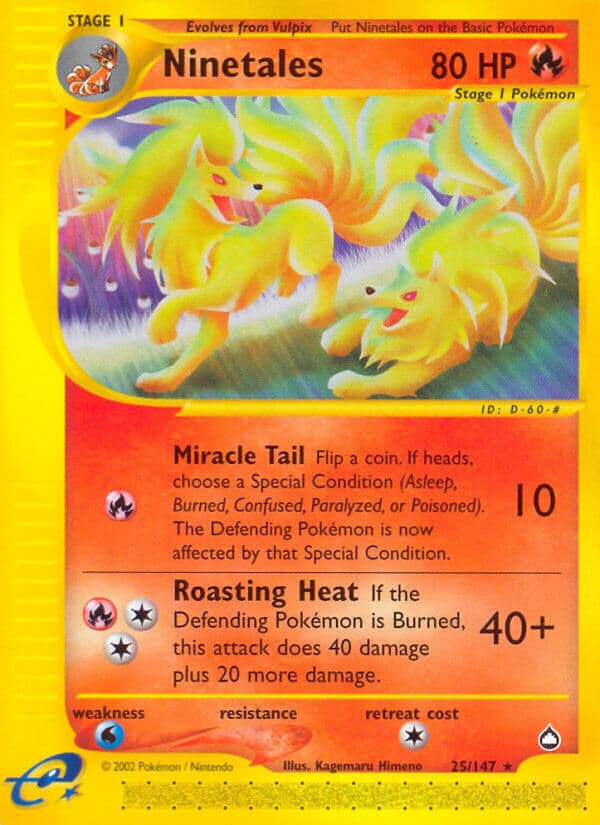 Ninetales — Aquapolis Pokémon card