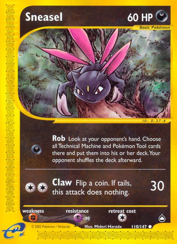 Sneasel — Aquapolis Pokémon card