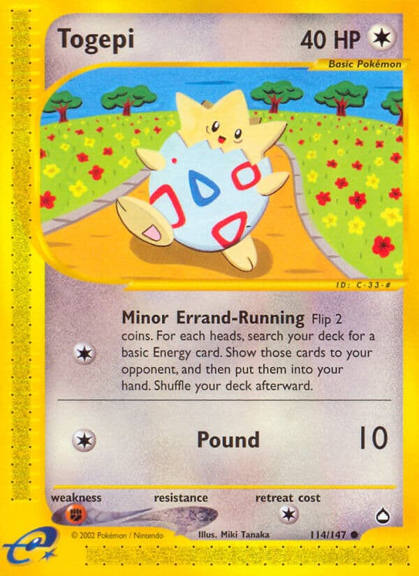 Togepi — Aquapolis Pokémon card