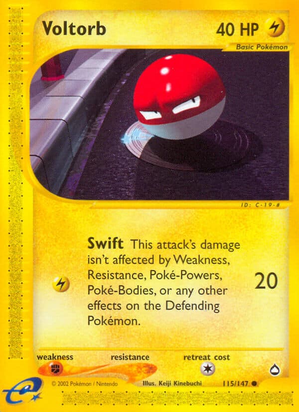 Voltorb — Aquapolis Pokémon card