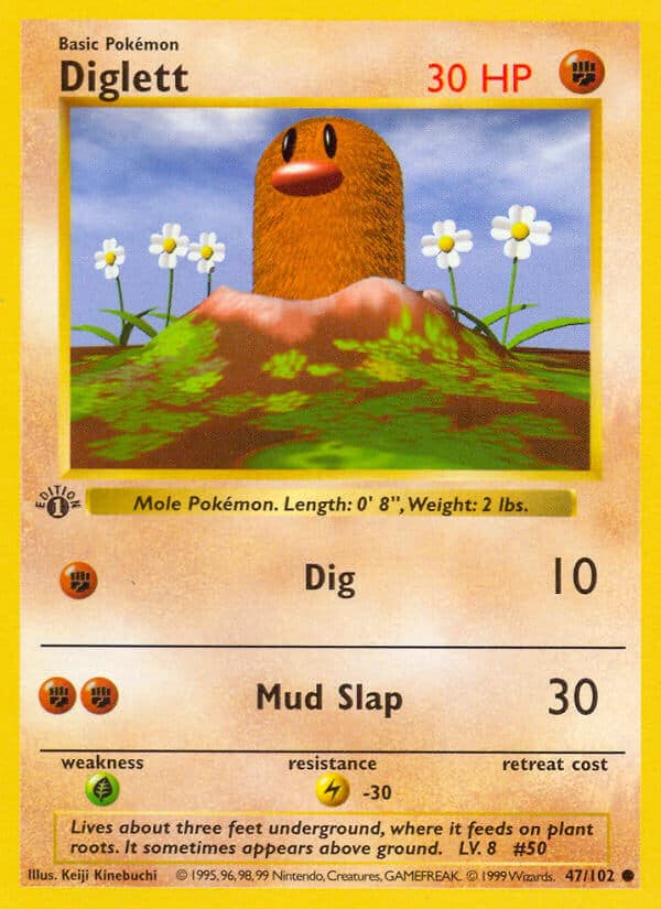 Diglett — Base Set Pokémon card