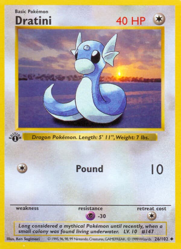 Dratini — Base Set Pokémon card
