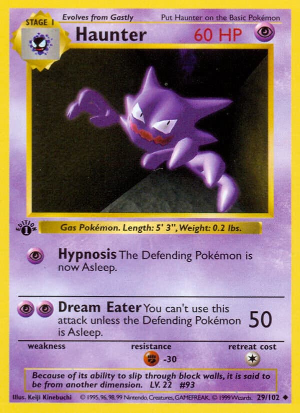 Haunter — Base Set Pokémon card