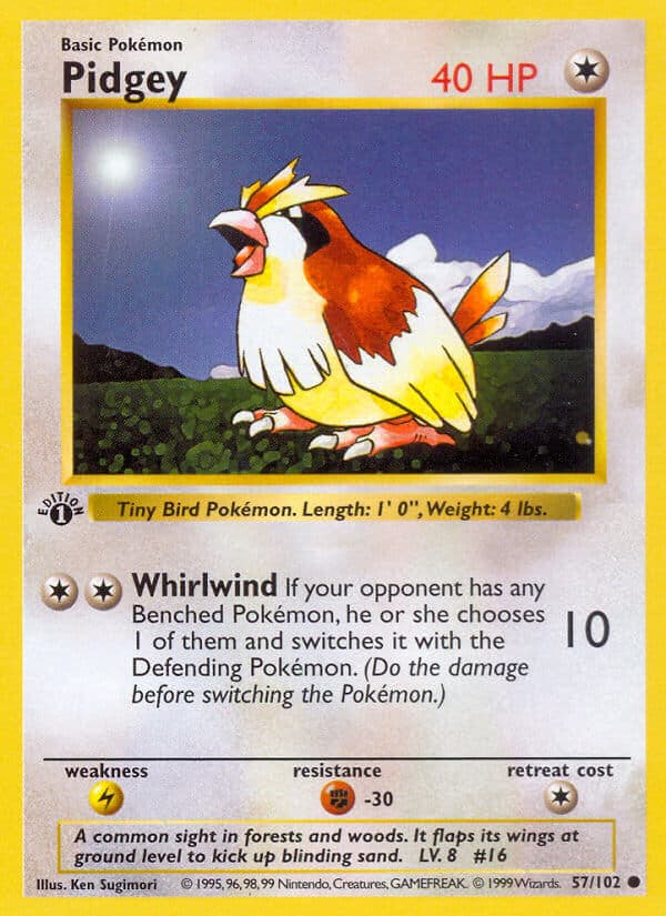 Pidgey — Base Set Pokémon card