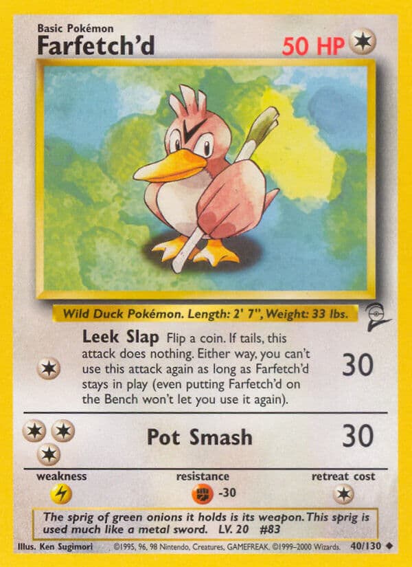 Farfetchd — Base Set 2 Pokémon card