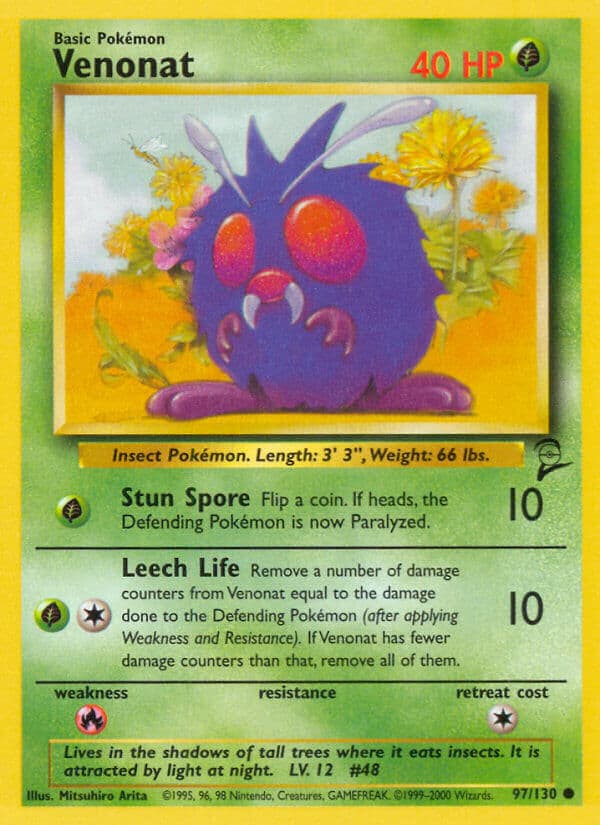 Venonat — Base Set 2 Pokémon card