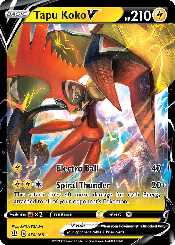 Tapu Koko V — Battle Styles Pokémon card