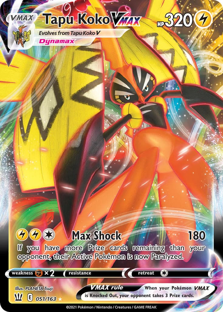 Tapu Koko Vmax — Battle Styles Pokémon card