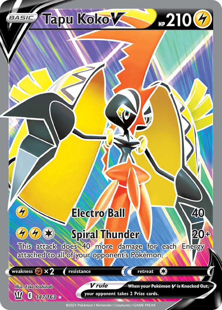 Tapu Koko V — Battle Styles Pokémon card