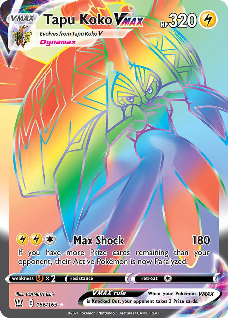 Tapu Koko Vmax — Battle Styles Pokémon card