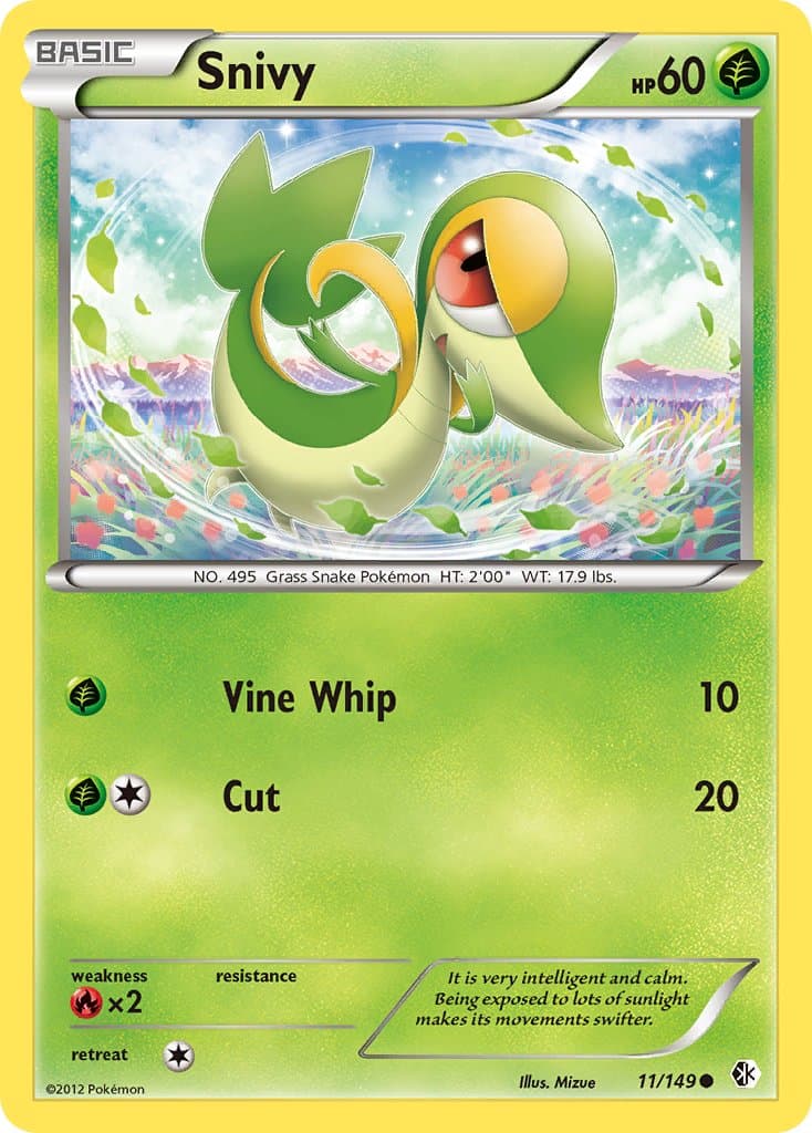Snivy — Boundaries Crossed Pokémon card