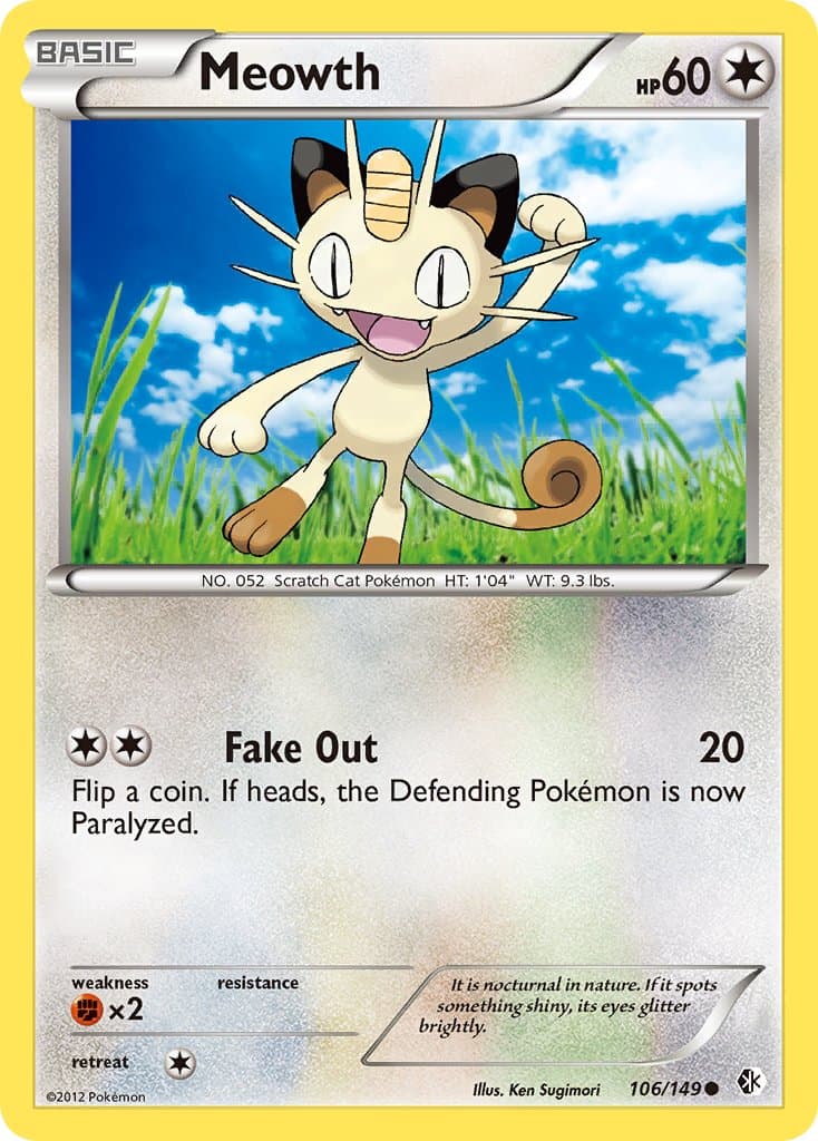 Meowth — Boundaries Crossed Pokémon card