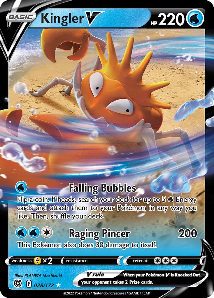 Kingler V — Brilliant Stars Pokémon card
