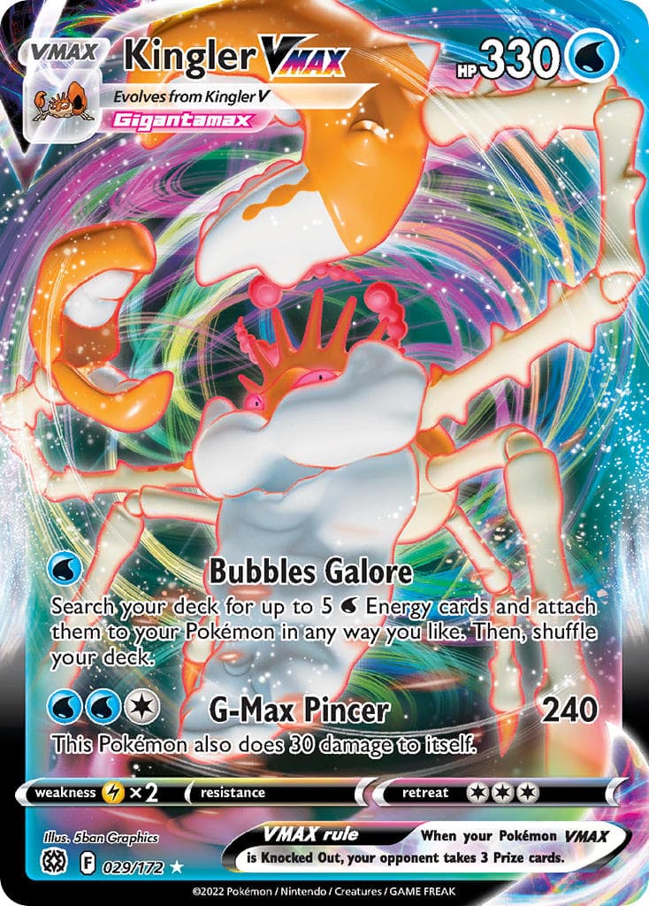 Kingler Vmax — Brilliant Stars Pokémon card