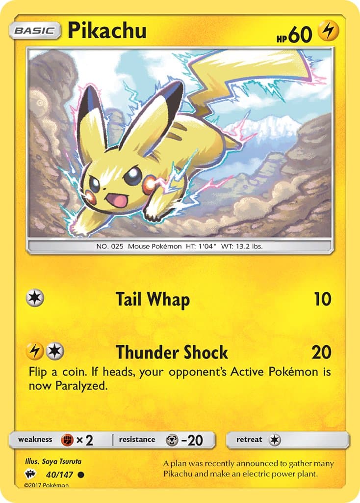 Pikachu — Burning Shadows Pokémon card