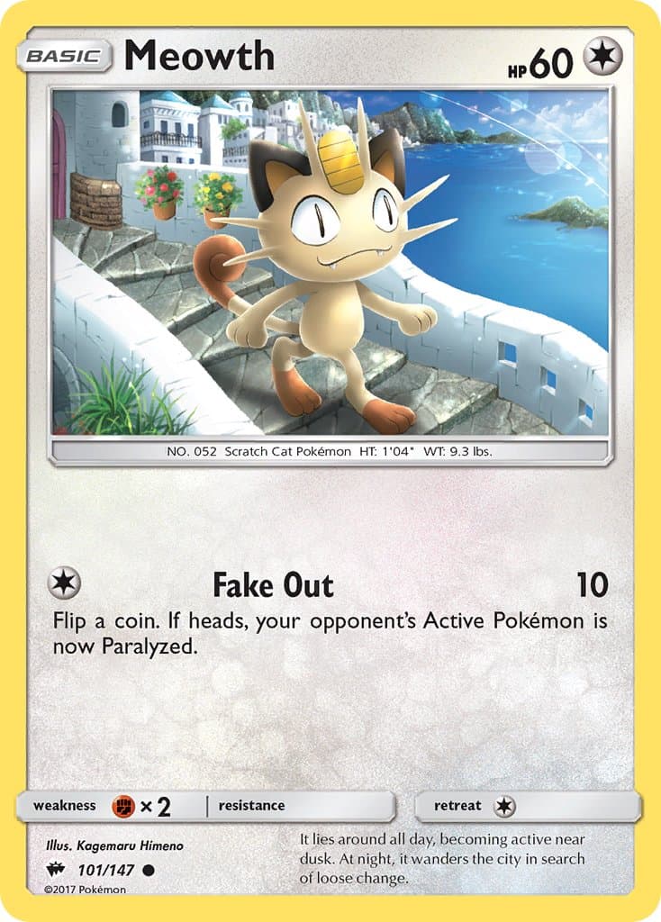 Meowth — Burning Shadows Pokémon card