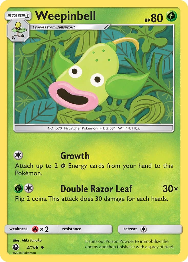 Weepinbell — Celestial Storm Pokémon card
