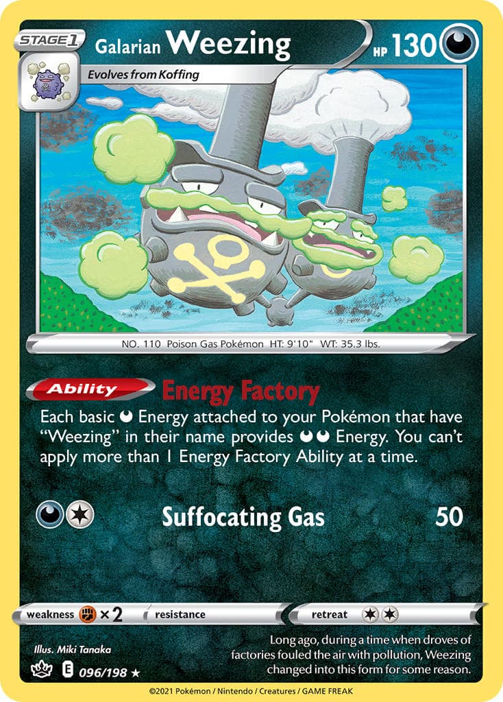 Galarian Weezing — Chilling Reign Pokémon card