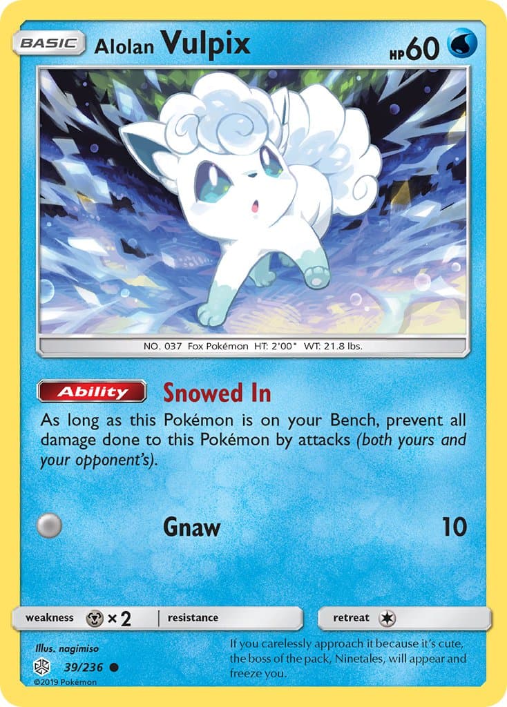 Alolan Vulpix — Cosmic Eclipse Pokémon card