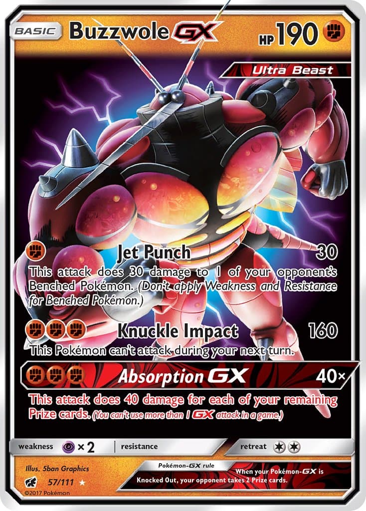 Buzzwole Gx — Crimson Invasion Pokémon card