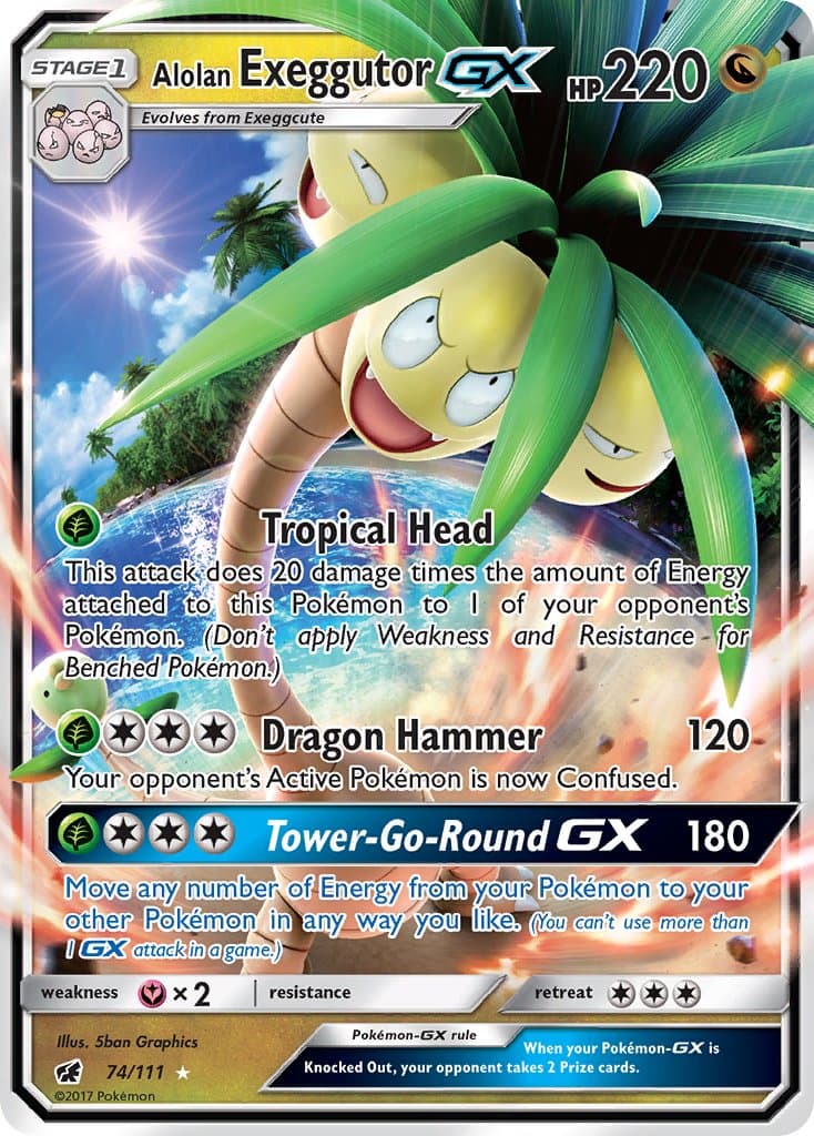 Alolan Exeggutor Gx — Crimson Invasion Pokémon card
