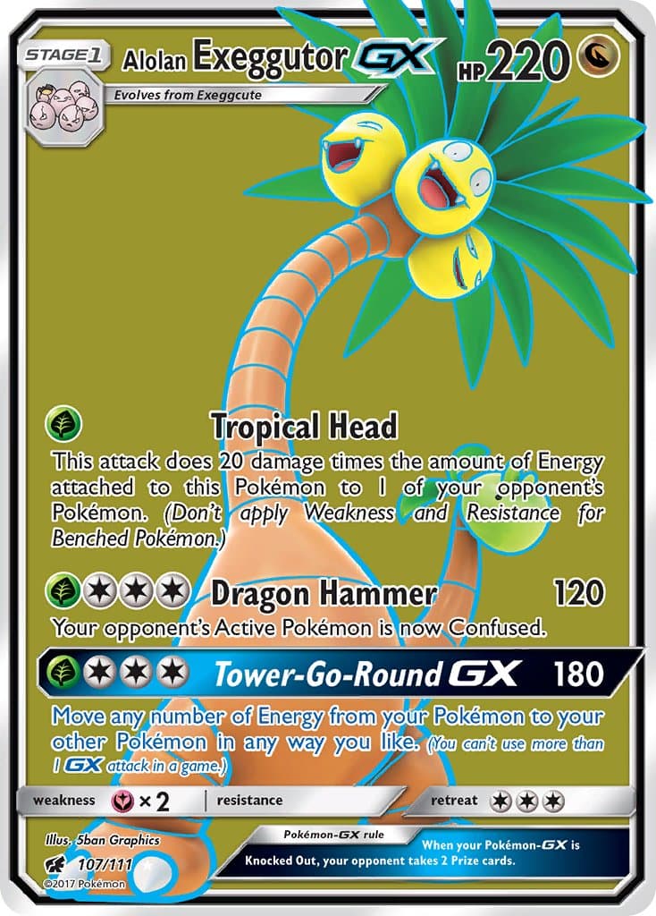 Alolan Exeggutor Gx — Crimson Invasion Pokémon card