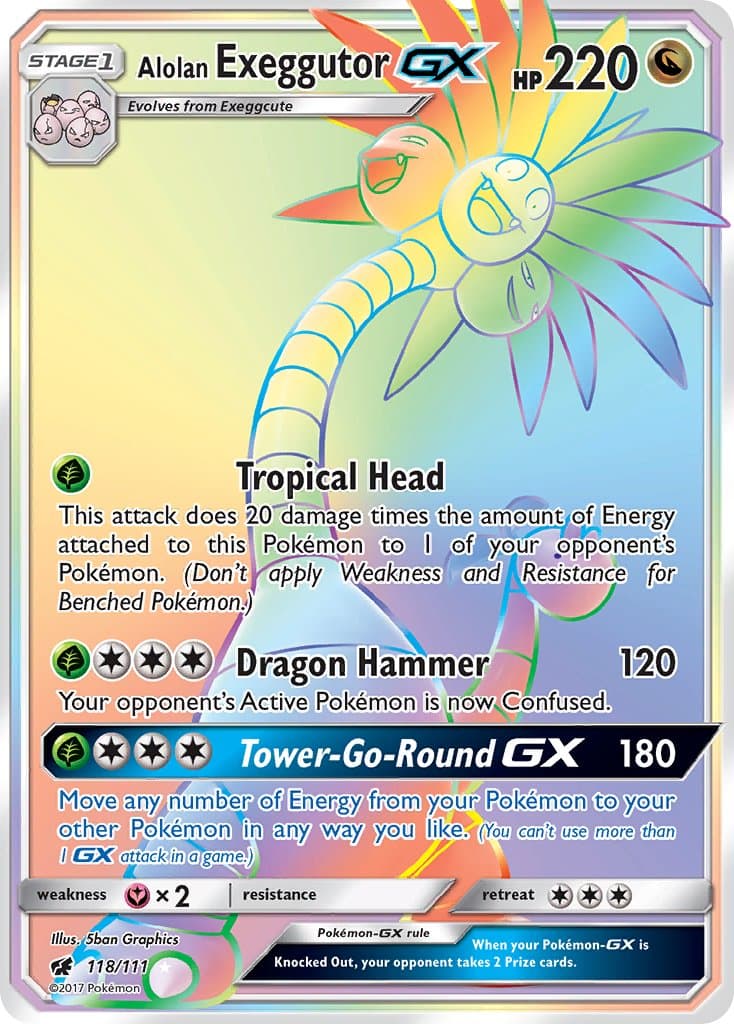 Alolan Exeggutor Gx — Crimson Invasion Pokémon card