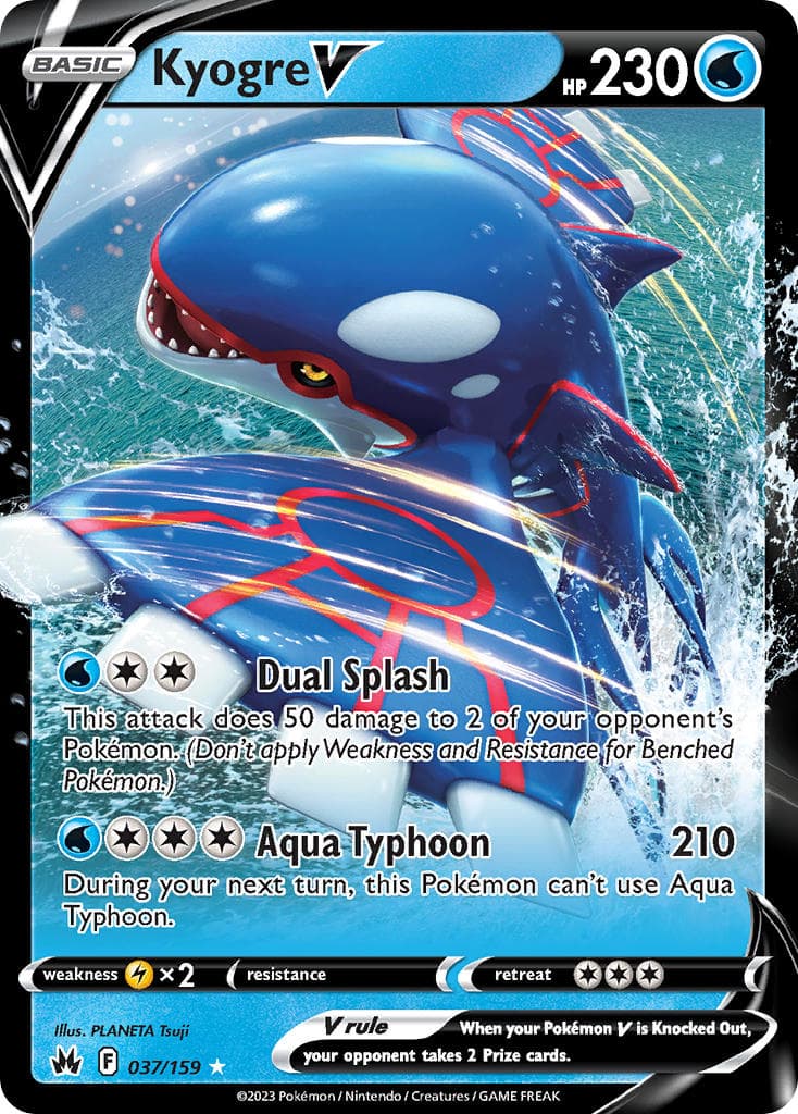 Kyogre V — Crown Zenith Pokémon card