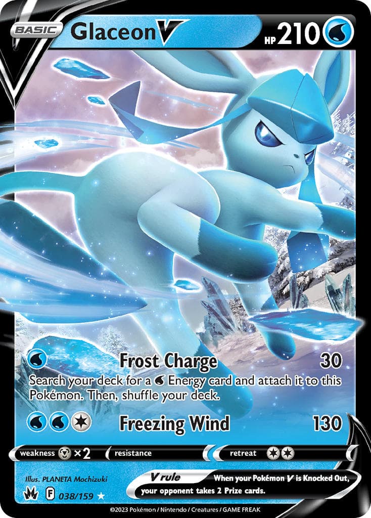 Glaceon V — Crown Zenith Pokémon card