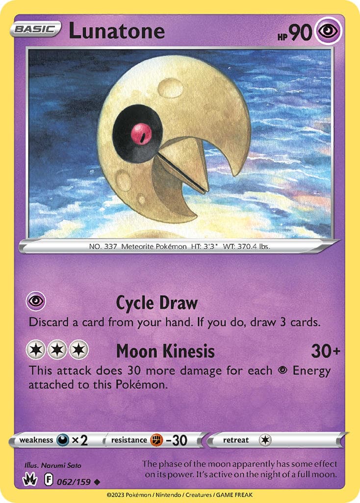 Lunatone — Crown Zenith Pokémon card