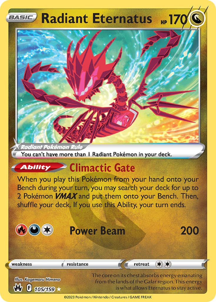 Radiant Eternatus — Crown Zenith Pokémon card