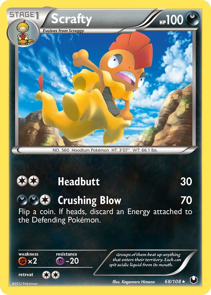 Scrafty — Dark Explorers Pokémon card