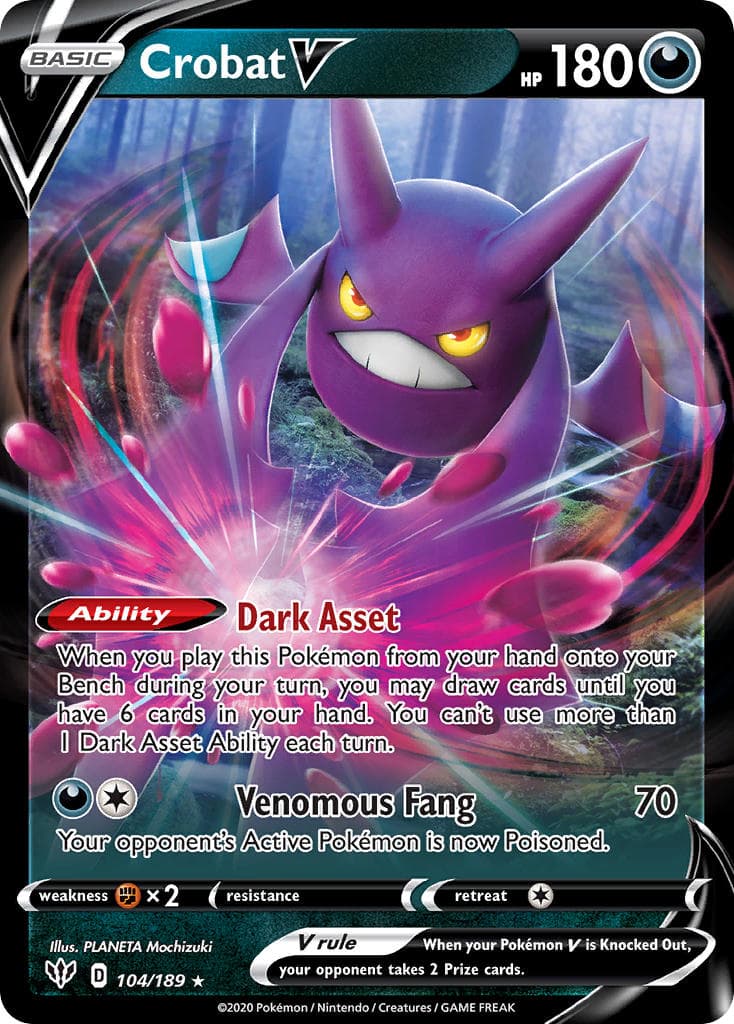 Crobat V — Darkness Ablaze Pokémon card