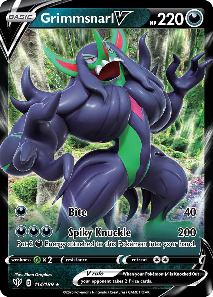 Grimmsnarl V — Darkness Ablaze Pokémon card