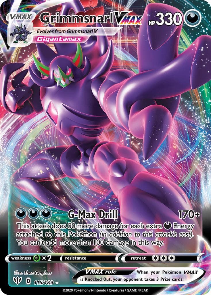 Grimmsnarl Vmax — Darkness Ablaze Pokémon card