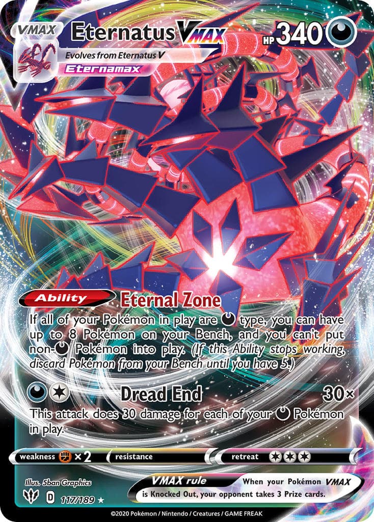 Eternatus Vmax — Darkness Ablaze Pokémon card