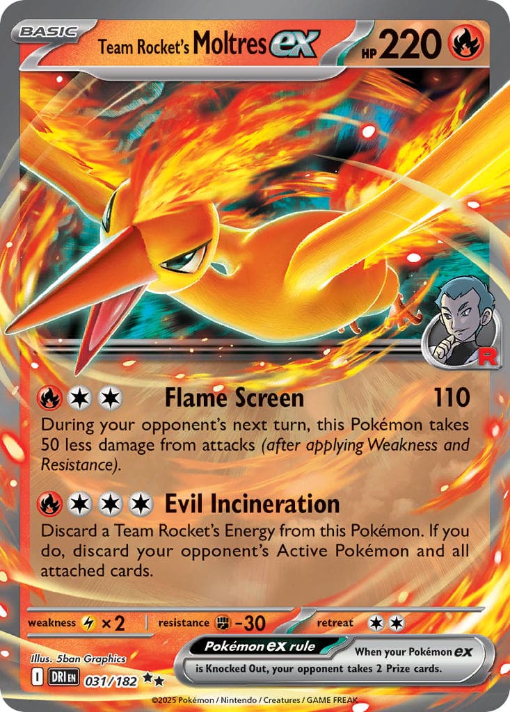 Team Rocket's Moltres ex — Destined Rivals Pokémon card