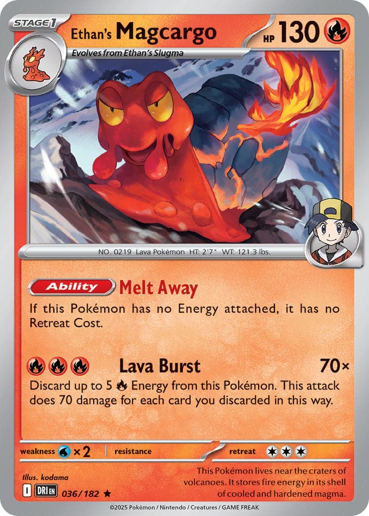 Ethan's Magcargo — Destined Rivals Pokémon card