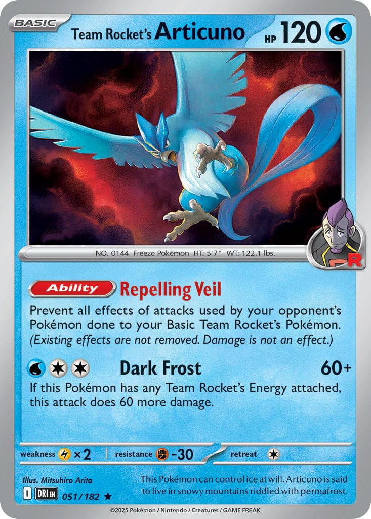 Team Rocket's Articuno — Destined Rivals Pokémon card
