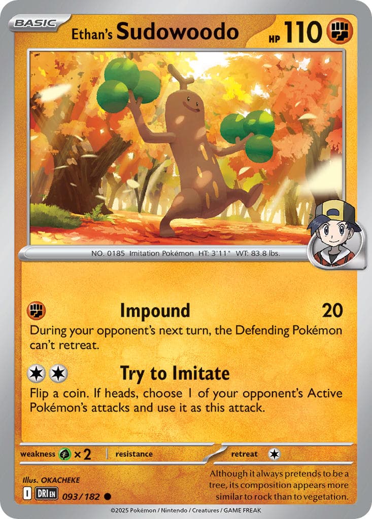 Ethan's Sudowoodo — Destined Rivals Pokémon card